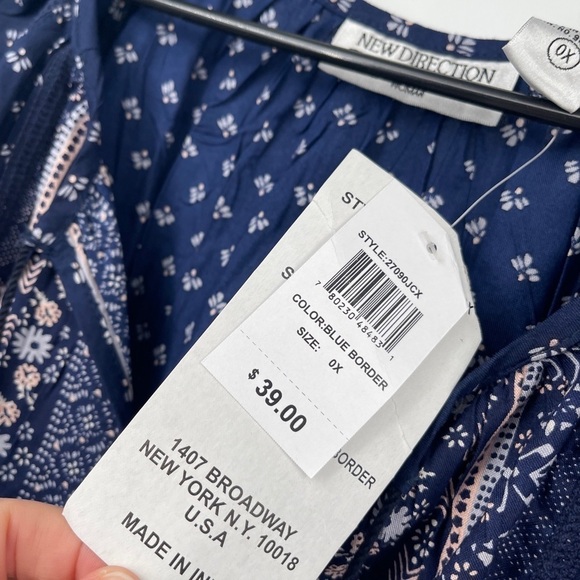 New Directions Women’s Tunic Peasant Top Blouse Size 0X NWT $39 - Picture 5 of 6